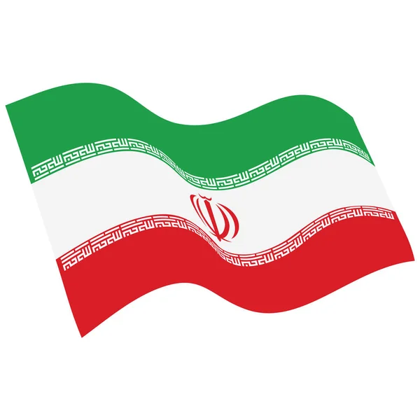Bandiera Della Repubblica Islamica Dell Iran Sventola Bandiera — Vettoriale Stock