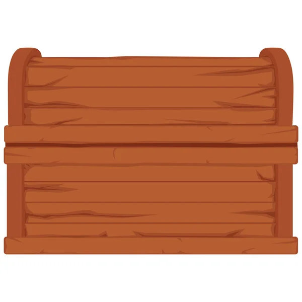 Vector Icon Cartoon Closed Brown Wooden Pirate Chest White Background — Stock Vector