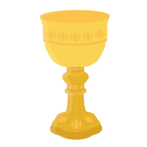 Gammal Gyllene Kalk Vektorillustration Kyrkan Chalice — Stock vektor