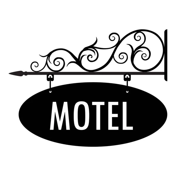 Illustration Vectorielle Vintage Motel Vieux Signe Panneau Signalisation Itinéraire Suspendu — Image vectorielle