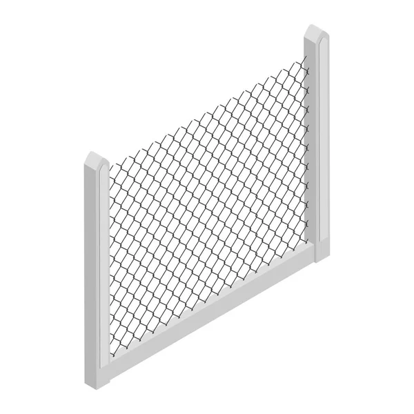 Clôture Isométrique Isolée Sur Blanc Pas Clôture Solide Porte Fer — Image vectorielle