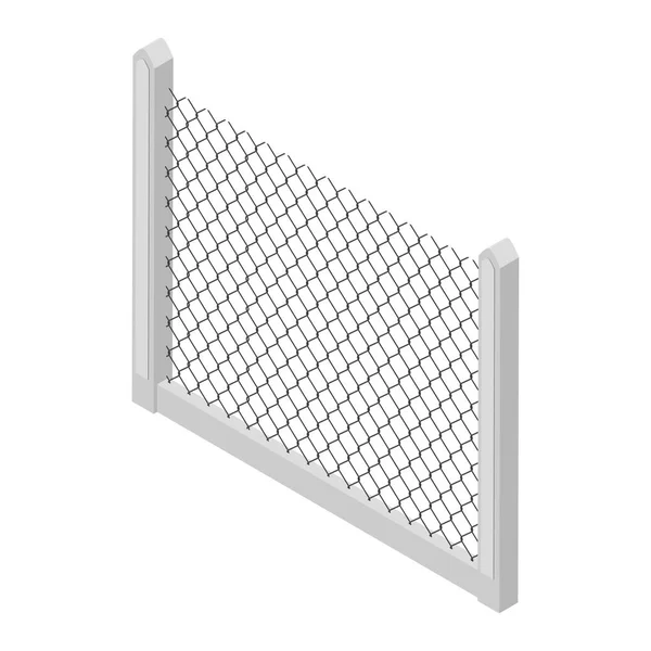 Isometrische Hek Geïsoleerd Wit Geen Vaste Hek Iron Gate Hek — Stockvector