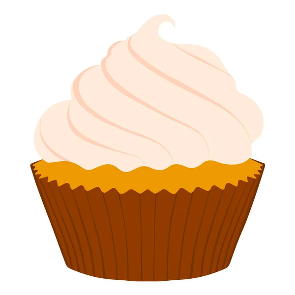 Ilustración Vectorial Dulce Cupcake Icono Aislado Sobre Fondo Blanco Panadería — Vector de stock