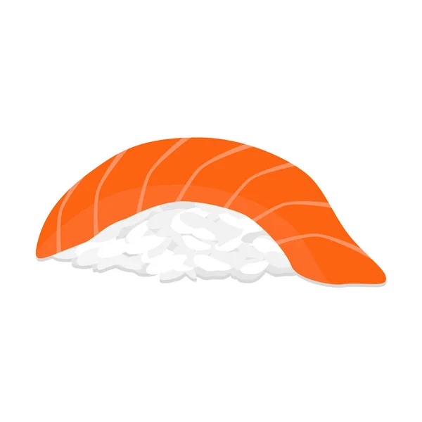 Vektor Illustration Sushi Sake Nigiri Isoliert Auf Weiß Traditionelles Japanisches — Stockvektor