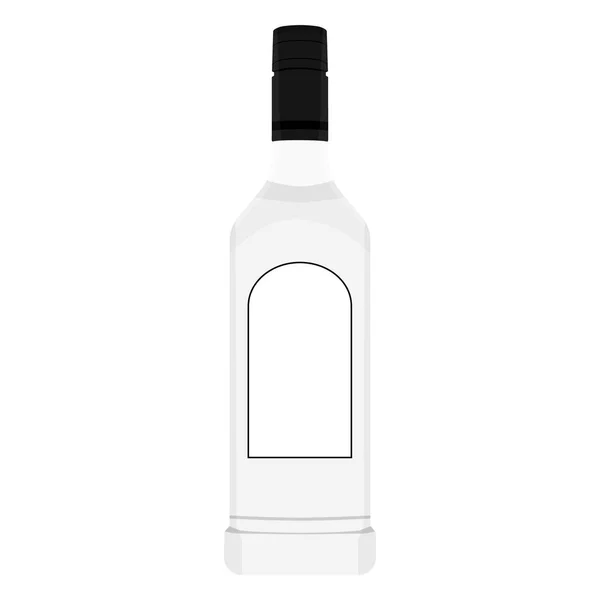 Üveg Vodka Üveg Sablon Elszigetelt Fehér — Stock Vector