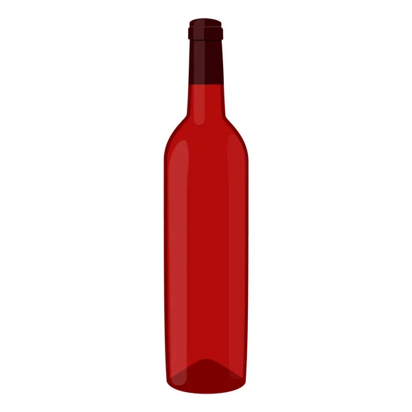 Vectorillustratie Van Fles Vol Met Rode Wijn Fles Alcohol Pictogram — Stockvector
