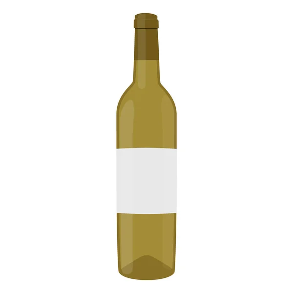 Vector Illustratie Witte Fles Wijn Geïsoleerd Een Witte Achtergrond Fles — Stockvector