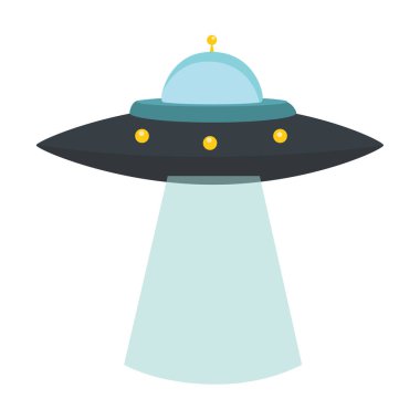 Resimde Ufo uzay gemisi beyaz arka plan üzerinde izole vektör