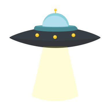 Resimde Ufo uzay gemisi beyaz arka plan üzerinde izole vektör
