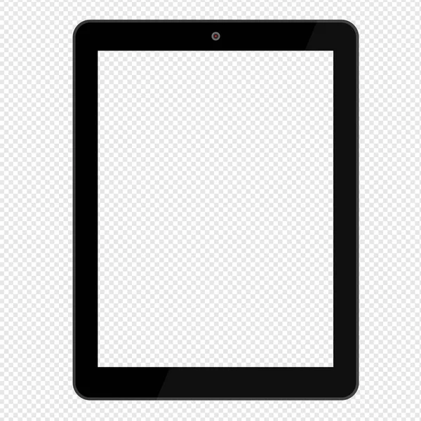 Tablettes Noires Isolées Sur Fond Transparent Maquette — Image vectorielle