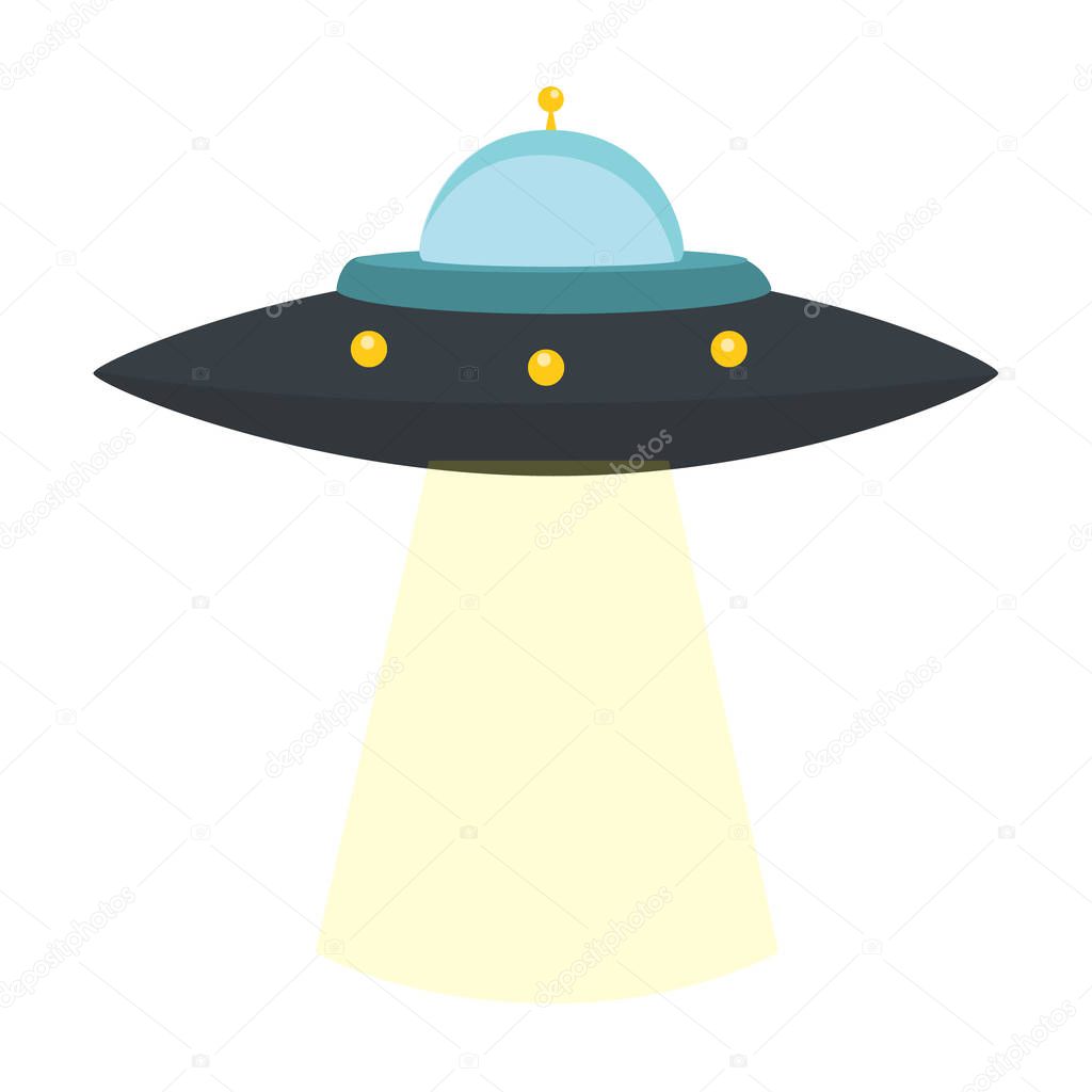 Vector illustration UFO alien spaceship isolated on white background