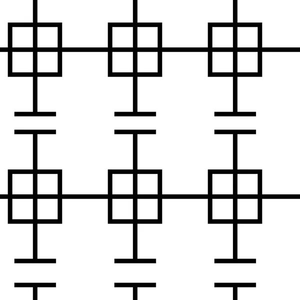 レトロの抽象のシームレスなパターン 幾何学的なスタイルの背景 幾何学図形の正方形 — ストックベクタ