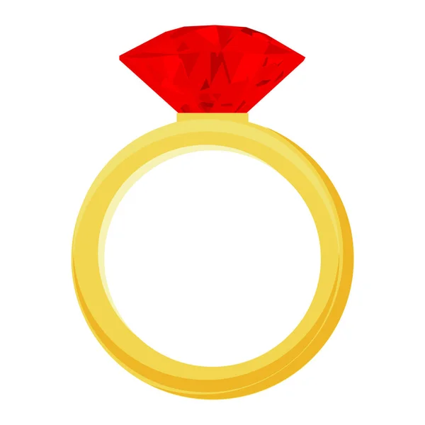 Anillo Rubina Diamante Vector Ilustración Boda Compromiso Símbolo Anillo Diamante — Archivo Imágenes Vectoriales