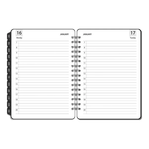 Ilustração Vetorial Diário Aberto Planejador Notebook Estilo Plano Material Escritório — Vetor de Stock