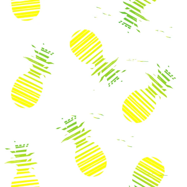 Vzor Bezešvé Pozadí Tropické Ovoce Ananas — Stockový vektor