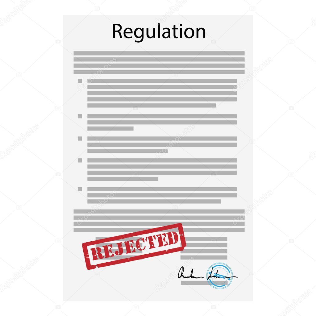 Regulation documents file. Rules, Regulations Business Concept.