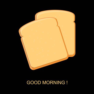  Tost ekmeği vektör çizim. Gerçekçi ekmek dilimi. Vektör kahvaltı tost kavramı. Günaydın