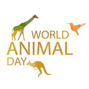 Vektör çizim dünya hayvan gün afiş. Dünya vahşi yaşam gün hayvanlarla.