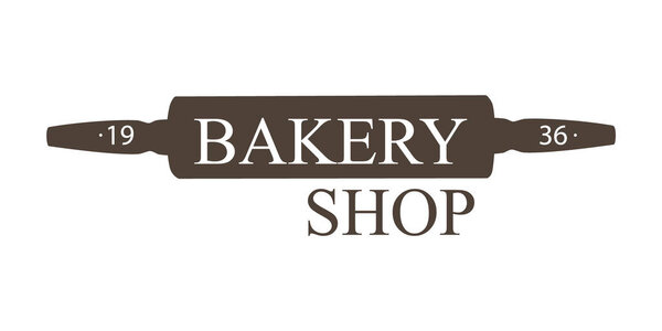 Логотип, этикетка, значок, векторный шаблон эмблемы. Логотип пекарни в винтажном стиле на белом фоне
