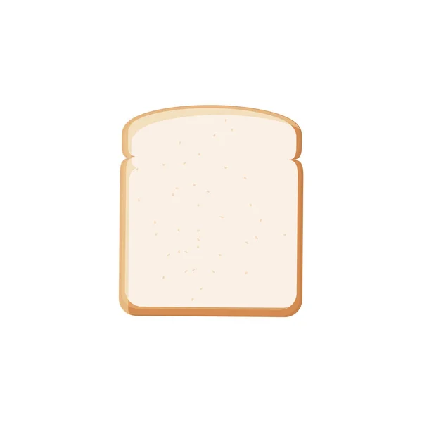 孤立在白色背景上的吐司面包切成薄片 顶视图 — 图库矢量图片