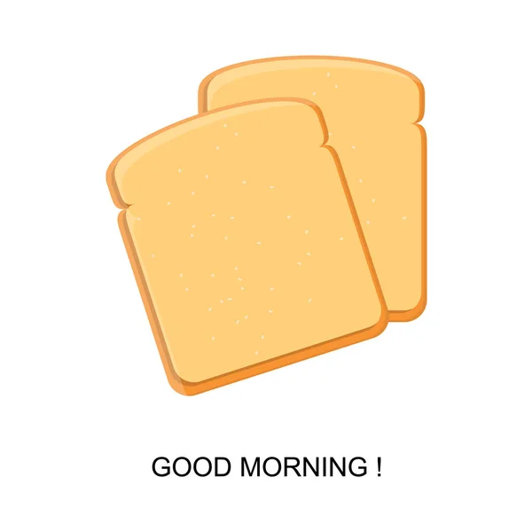 Toast Bread Vector Illustration Realistic Bread Slice Vector Breakfast Toast — Stock Vector