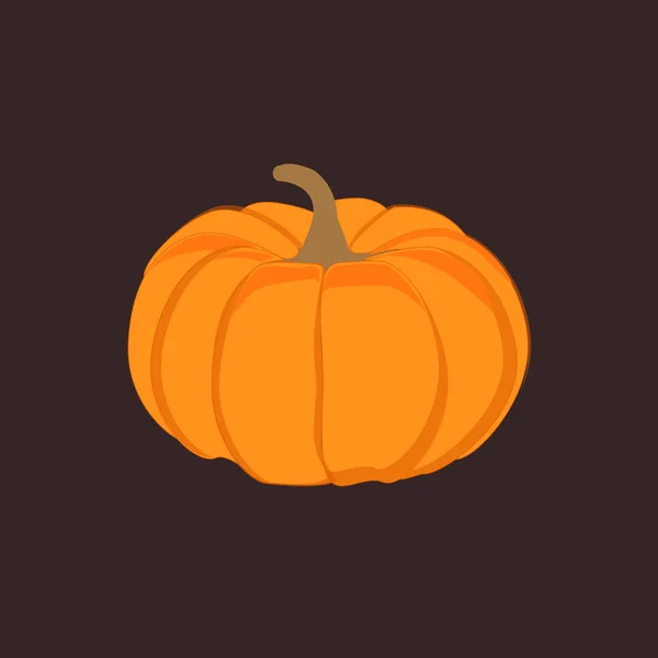 Halloween Pumpa Mörk Bakgrund Tecknad Vektor Illustration — Stock vektor