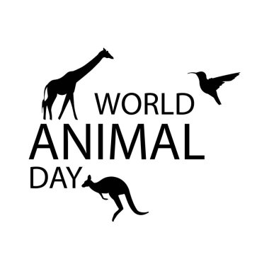 Vektör çizim dünya hayvan gün afiş. Dünya vahşi yaşam gün hayvanlarla.