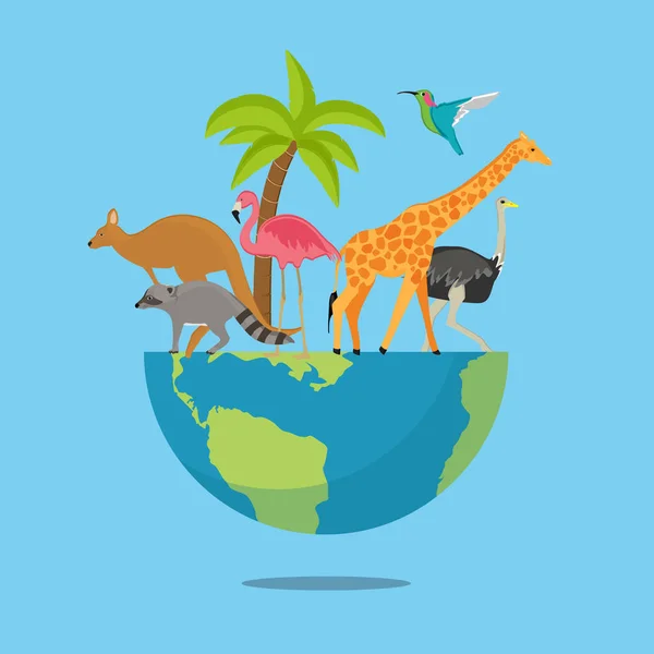 Ilustración Vectorial Banner Del Día Mundial Los Animales Día Mundial — Archivo Imágenes Vectoriales