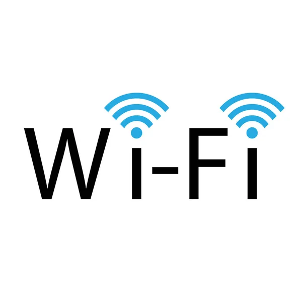 Icono Inalámbrico Azul Diseño Plano Ilustración Vectorial Símbolo Firma Wifi — Vector de stock