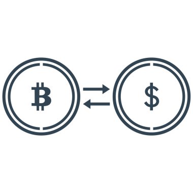 Kripto para değişimi konsepti. Bitcoin 'i dolara dönüştür