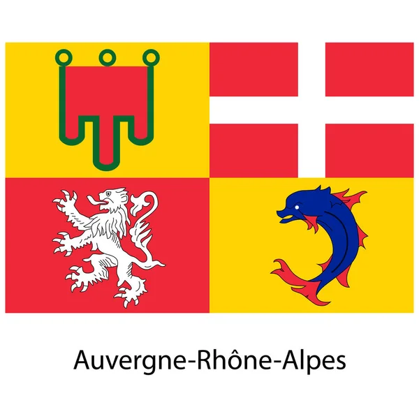 Auvergne-Rhone-Alpes Raster flag — стокове фото