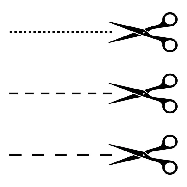 Nůžky s řezané linie — Stock fotografie