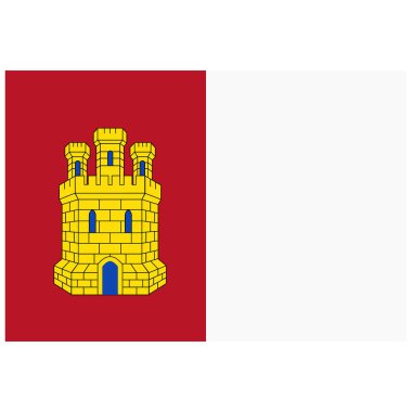 Flag of Castile-La Mancha or Castilla-La Mancha autonomous communities of Spain. Vector illustration. clipart