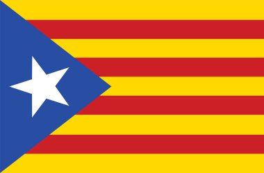 Catalonia vektör bayrağı. Keşfetmesine bayrak. Otonom İspanya