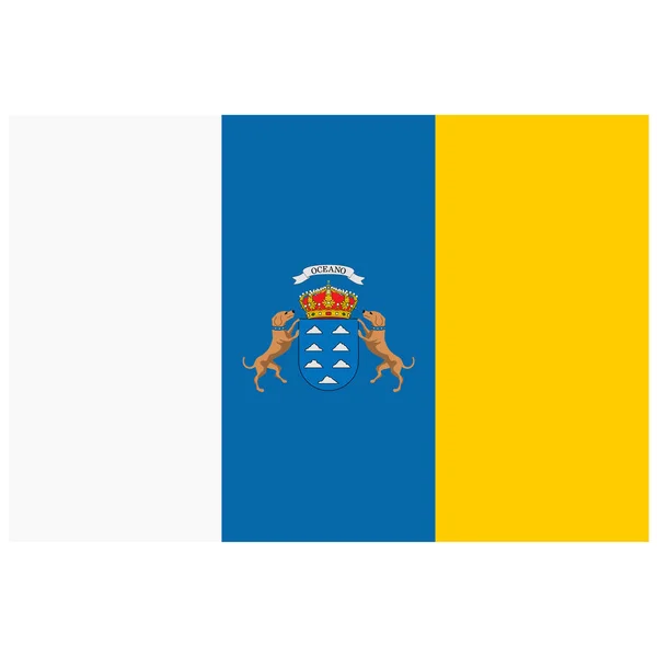Bendera Pulau Canary Lambang Negara Kepulauan Spanyol Ilustrasi Vektor - Stok Vektor