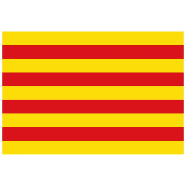 Vector Flagga Katalonien Katalanska Flaggan Autonoma Regionen Spanien — Stock vektor