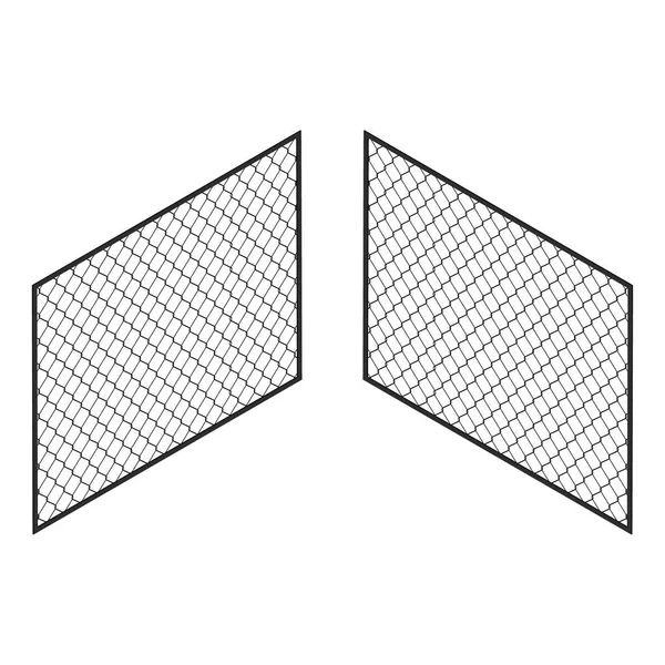 Isometrische Hek Geïsoleerd Wit Geen Vaste Hek Iron Gate Metaal — Stockvector