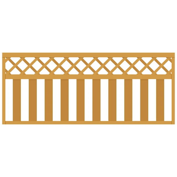 Деревянный Забор Сельский Сад Изолирован Белом Фоне Векторная Иллюстрация — стоковый вектор
