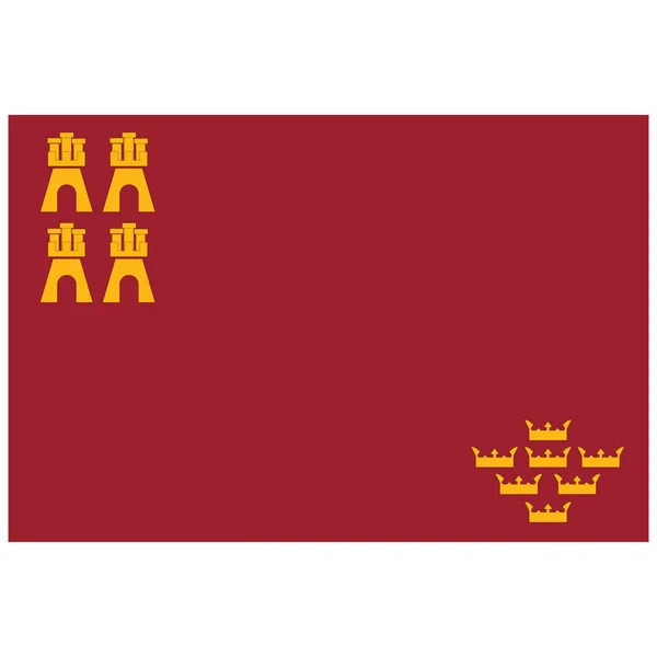 Bandeira Das Comunidades Autónomas Múrcia Espanha Ilustração Vetorial — Vetor de Stock