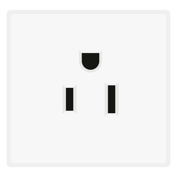 Toma Corriente Estadounidense Eletrical Outlet Symbol Ilustración Vectorial — Vector de stock