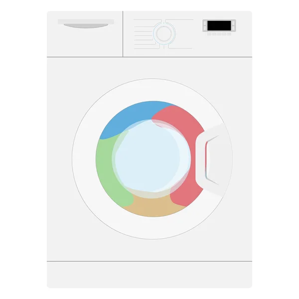 Wäsche Der Waschmaschine Drinnen Vektorillustration — Stockvektor