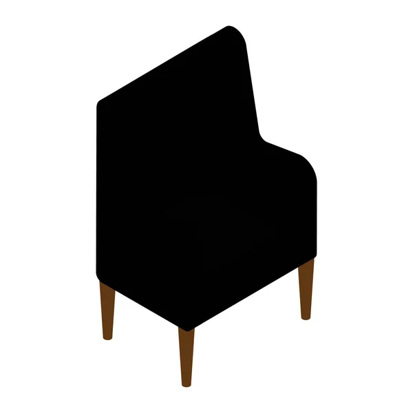 Muebles Interiores Modernos Sillón Negro Isométrico Vectorial Aislado Sobre Fondo — Vector de stock