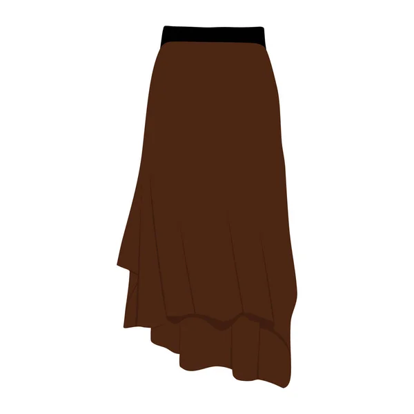 Wektor Szablonu Spódnica Brązowy Ilustracja Kobieta Moda Design Spódnica Kobiet — Wektor stockowy