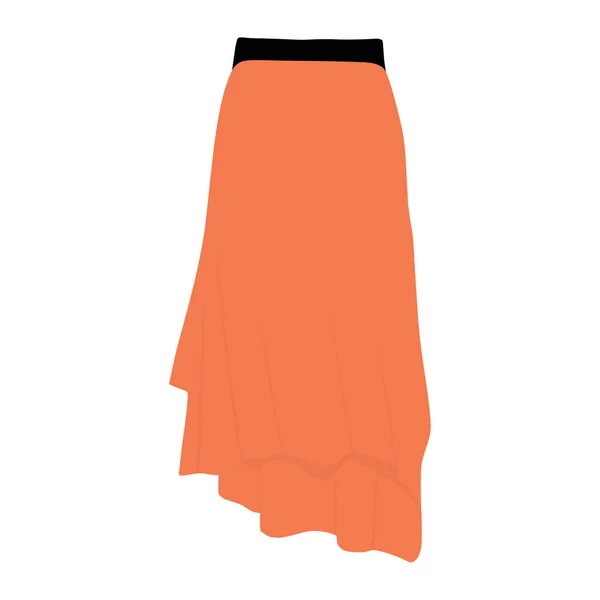 Jupe Vectorielle Modèle Orange Illustration Femme Mode Design Jupe Femme — Image vectorielle