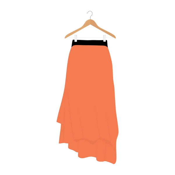 Plantilla Falda Naranja Vector Ilustración Mujer Moda Diseño Falda Mujer — Vector de stock