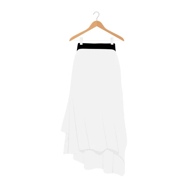 Plantilla Falda Blanca Vectorial Ilustración Mujer Moda Diseño Falda Mujer — Archivo Imágenes Vectoriales