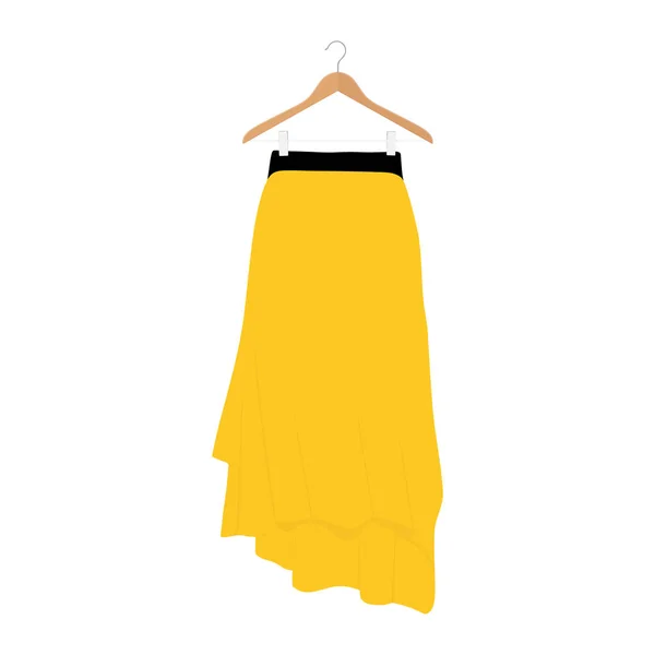 Plantilla Falda Amarilla Vectorial Diseño Ilustración Mujer Moda Falda Mujer — Vector de stock