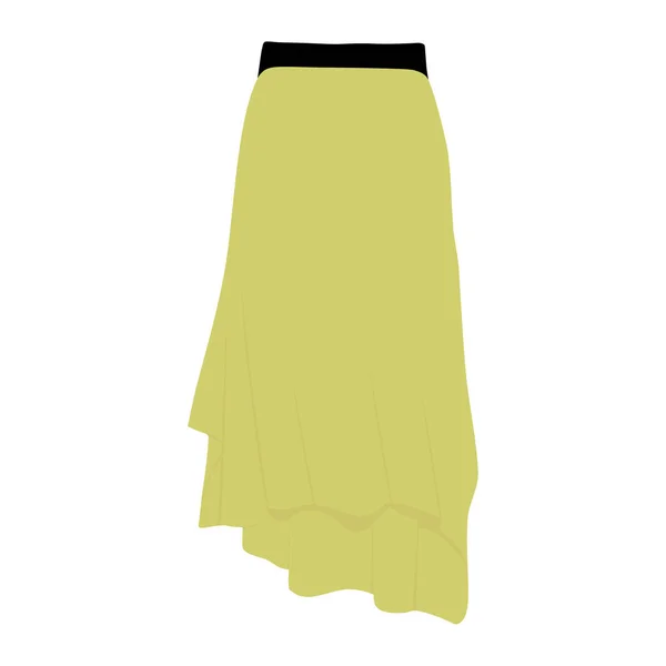 Plantilla Verde Falda Vectorial Ilustración Mujer Moda Diseño Falda Mujer — Archivo Imágenes Vectoriales