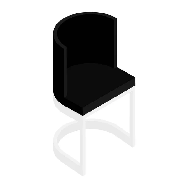 Black Modern Chair Isolated White Background — Stock Vector