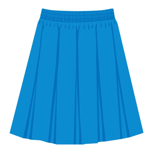 矢量蓝色裙子模板 设计时尚女性插图 妇女箱子褶皱裙子 — 图库矢量图片